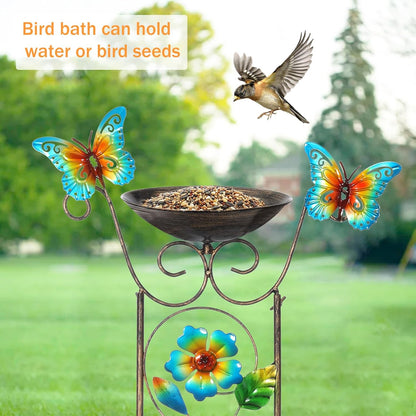 LEWIS&WAYNE Garden Trellis Bird Bath Outdoor, 40 Inch Antique Iron Garden Plant Trellis Decorative