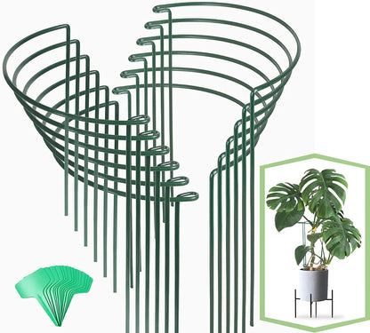 12 Pack 16 Inch Metal Plant Support Stakes for Outdoor Plants and Flowers