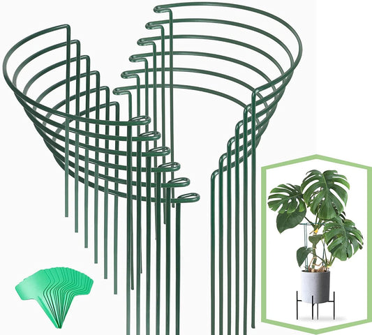 12 Pack 16 Inch Metal Plant Support Stakes for Outdoor Plants and Flowers
