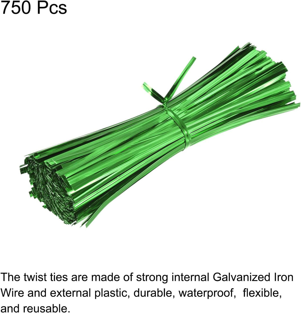 MECCANIXITY Foil Twist Ties 6" 15cm Metallic Plastic Closure Tie for Tying Bread, Candy, Cookies