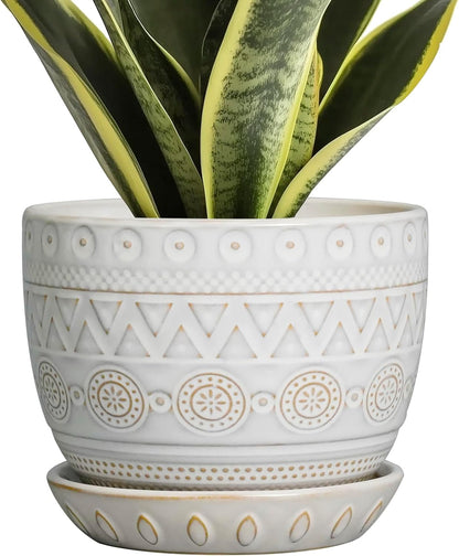 G EPGardening Ceramic Planters for Indoor Plants - 5 Inch Plant Pot for Outdoor Plants Succulent