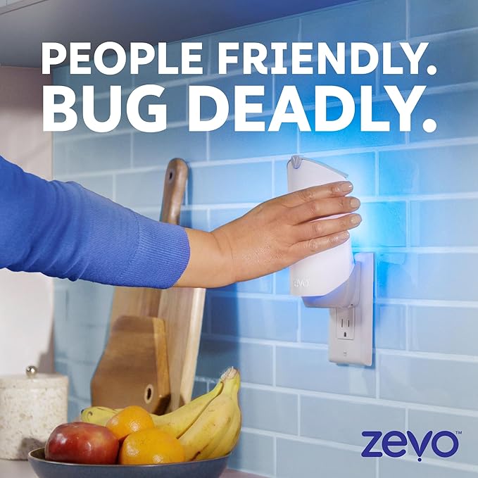 Zevo 2 Flying Insect Traps & 4 Refill Cartridges - Plug in Fly Trap & Indoor Bug Catcher for Gnats