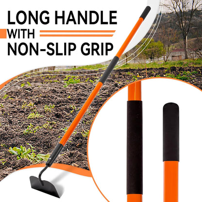 Garden Hoe Tool, 58 Inches Hoe Garden Tool with Fiberglass Long Handle, Heavy Duty Garden Hoe for