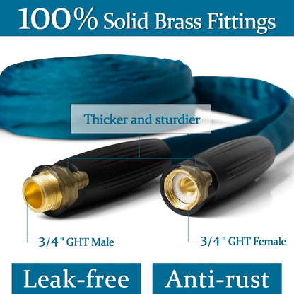 Garden Hose 25ft, Made of TPE(Not PVC), Ultra-Light & Flexible Water Hose with Solid Brass