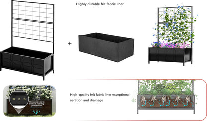Zhongma Sturdy Raised Garden Bed with Trellis (15.75 x 35.43 x 48.8 in) for Vegetables Flower