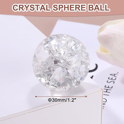 uxcell 30mm/1.2" Crystal Sphere Ball Ice Cracked Glass Solid Decorative Sphere Crystal Ball Prop