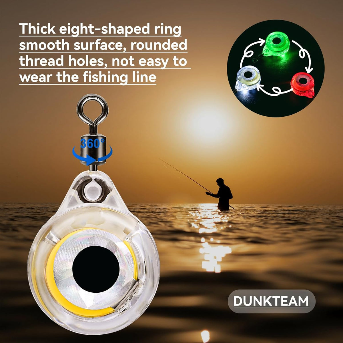 LED Underwater Fishing Lures，LED Lighted Bait Flasher，Deep Drop Fishing Lures，Fish Eye Attractive