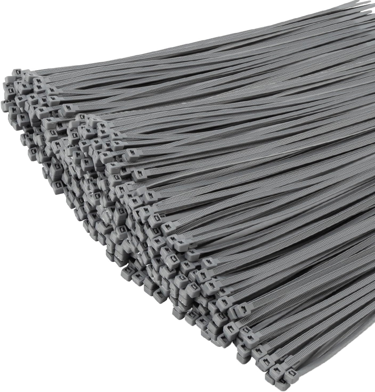XINGO 1000 PCS Silver Zip Ties 12 Inch, 60 LBS Tensile Strength, Self-Locking Nylon Plastic Nylon