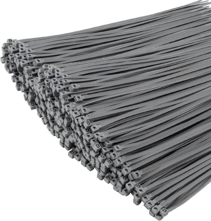 XINGO 1000 PCS Silver Zip Ties 12 Inch, 60 LBS Tensile Strength, Self-Locking Nylon Plastic Nylon