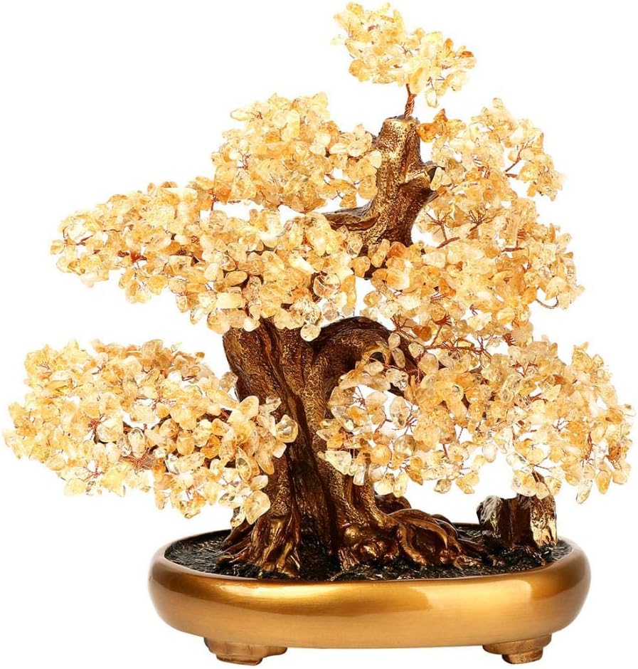 Natural Tree of Life (1,251 Gemone unt) Cryal Tree with Healing Properties - Bonsai Feng Shui Money