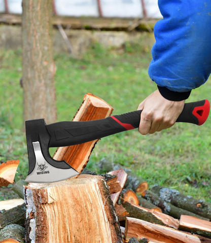15 inch Hatchet for Small to Medium Size Kindling, Splitting Axe 1065 High Manganese Steel and