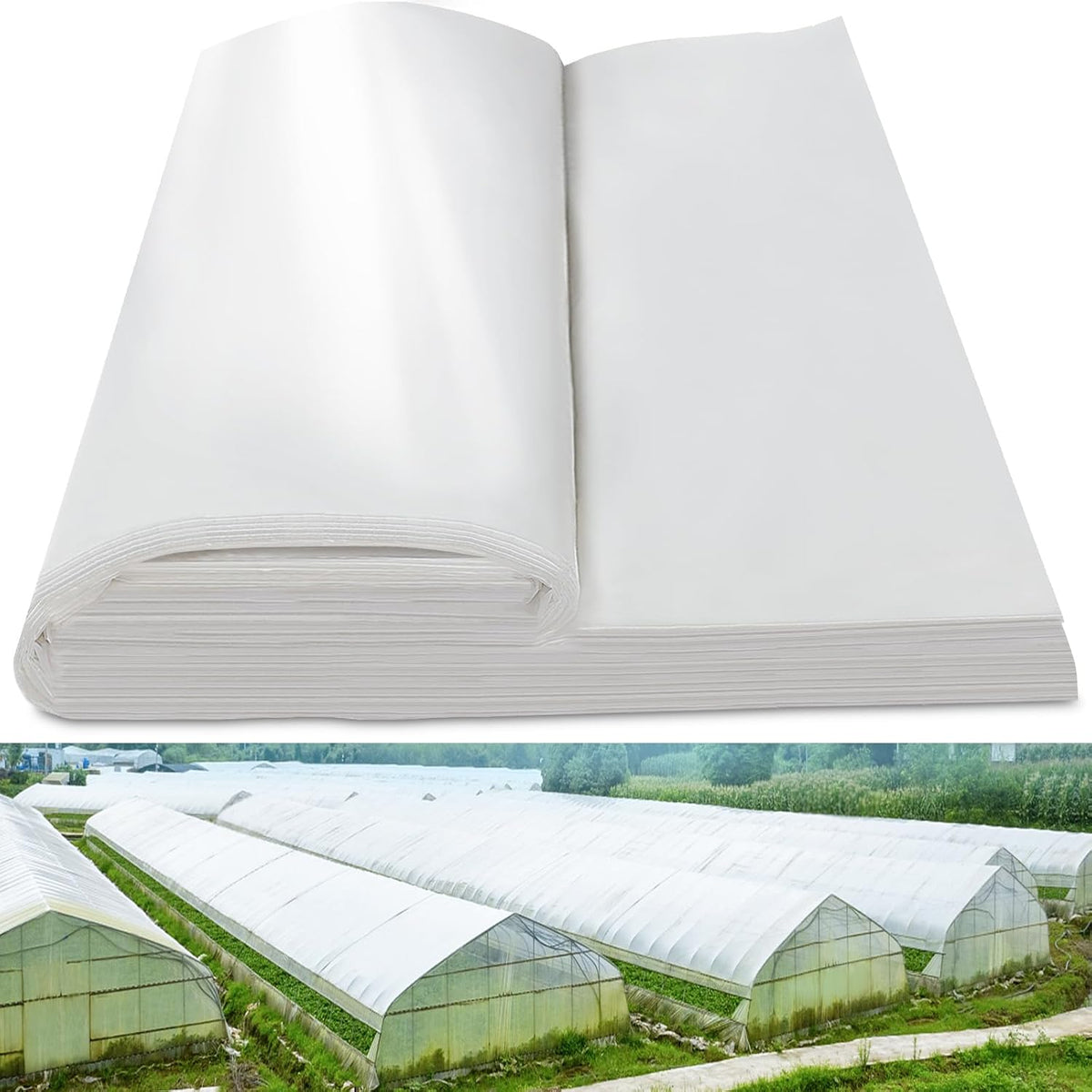 24x50 FT Clear Greenhouse Film Plastic Sheeting, Greenhouse Polyethylene Plastic Film 6 mil