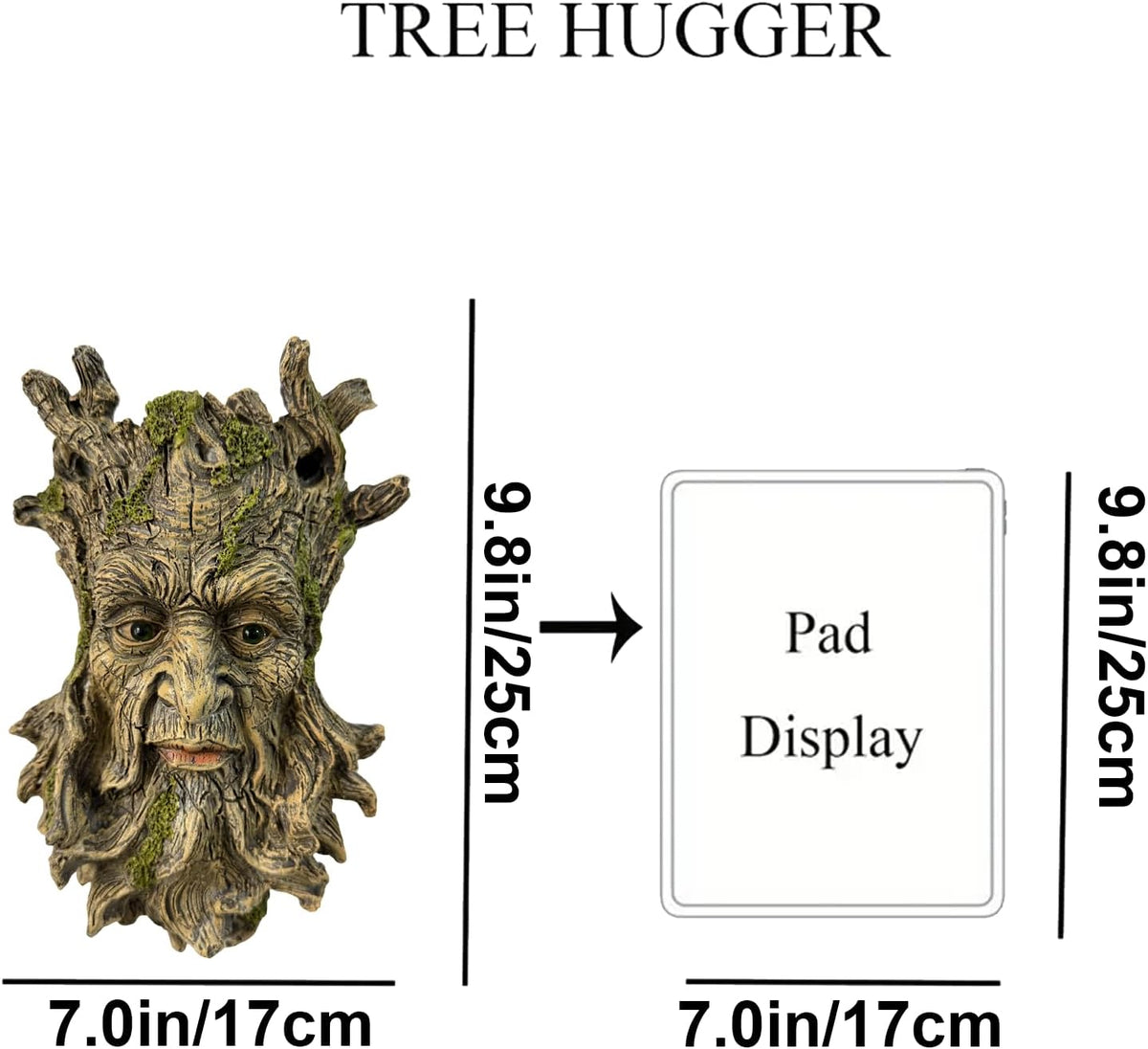 Moss Tree Face Sculpture, Funny Moss Cap Old Man Tree Hugger Statue, Indoor & Outdoor Creative