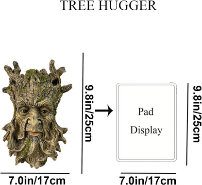 Moss Tree Face Sculpture, Funny Moss Cap Old Man Tree Hugger Statue, Indoor & Outdoor Creative