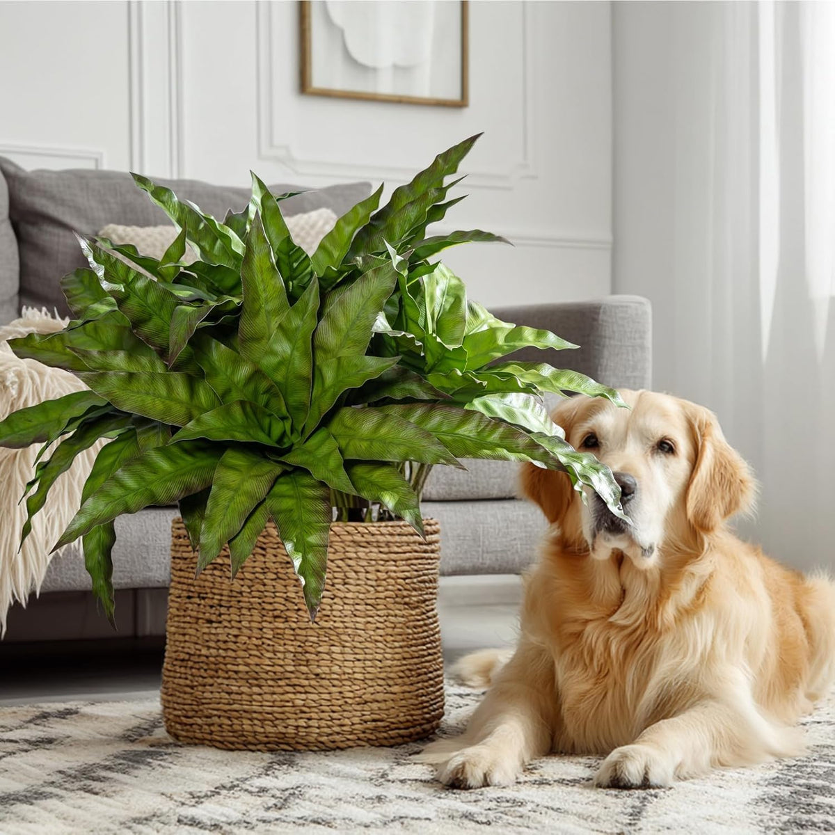 4 Pcs Artificial Greenery Stems Fake Bird Nest Fern Faux Branches Artificial Plants Realistic Fake