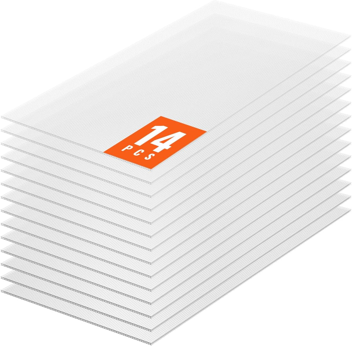 VEVOR 14 Pack Polycarbonate Greenhouse Panels, 2' X 4' X 0.32'' Roof Panels Sheets, Waterproof UV