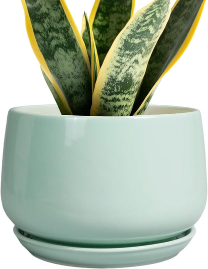 G EPGardening Ceramic Plant Pots - 7 Inch Planter for Indoor Outdoor Plants, Ceramic Planter with