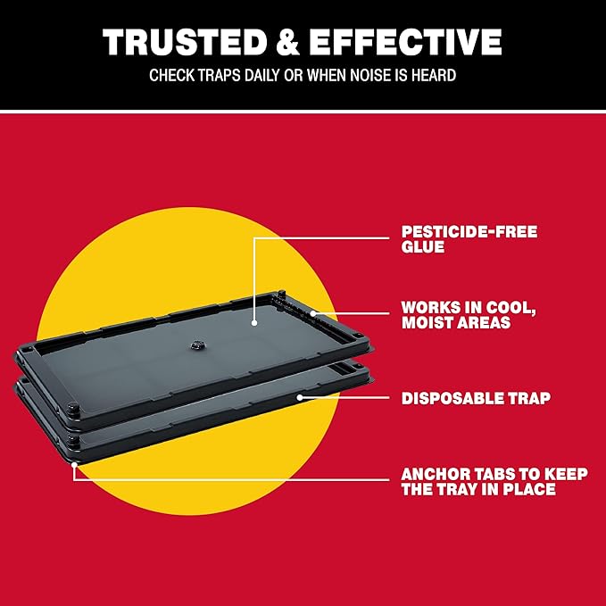 Catchmaster Rat & Mouse Glue Traps with Sticky Putty 2Pk, Large Bulk Glue Board, Rat & Mouse Traps