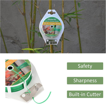 Twist Ties - 328ft Plant Ties PE-Coated Garden Ties with Cutter for Gardening Tomatoes Vines and