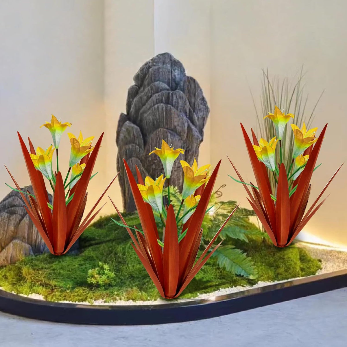 Homight Metal Agave Plant Outdoor Decoration Lily Mexican Yard Art Garden Gift Home Decor Hand