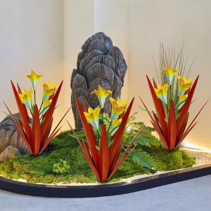 Homight Metal Agave Plant Outdoor Decoration Lily Mexican Yard Art Garden Gift Home Decor Hand