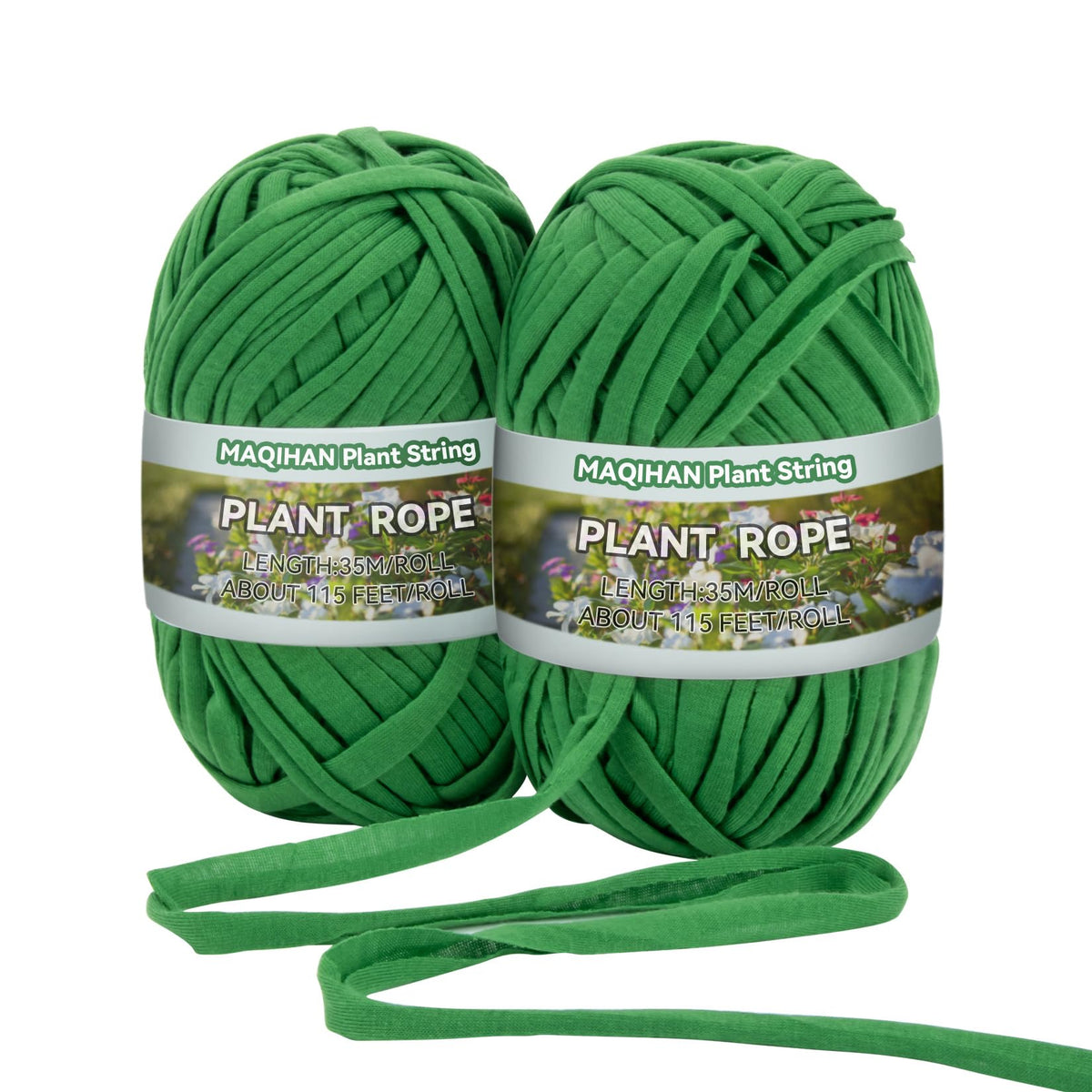 MAQIHAN Plant Ties for Outdoor Plants - Soft Garden Twine 2 Pack 115FT