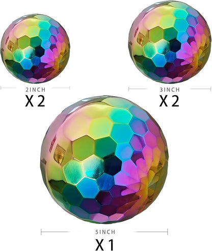 304 Stainless Steel Gazing Ball Sculptures Diamond Ball Decoration Mirror Hollow Decor Ball