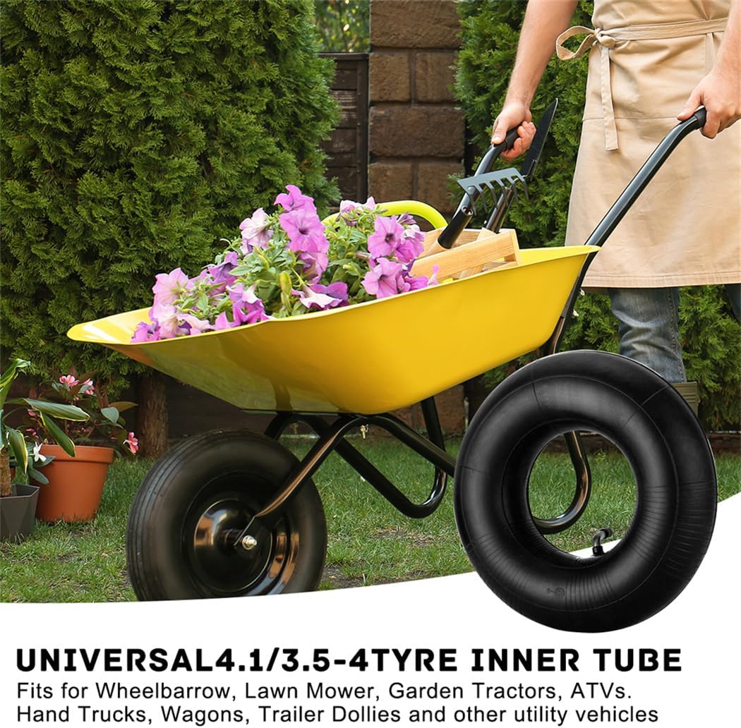 4.10/3.50-4 Inner Tube 2 Pack Heavy Duty Replacement Inner Tubes with TR-87 Bent Valve Stem for