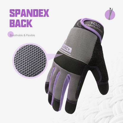HANDLANDY Women Safety Work Gloves Utility Touch Screen Working Grip Glove for Yardwork Gardening