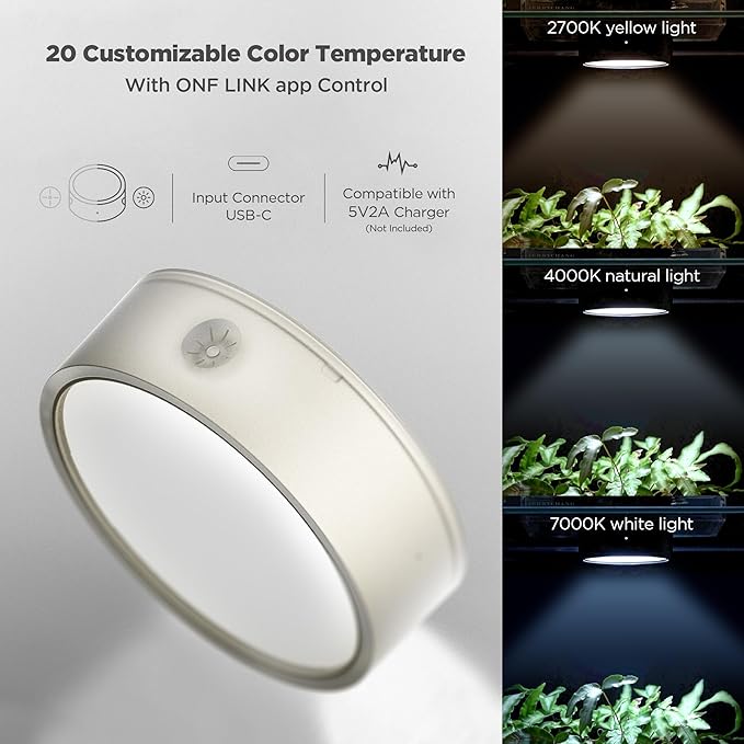 ONF Mist O+ App Controlled Via Bluetooth Magnetic Full Spectrum Grow Light, Colorfull LED Indoor