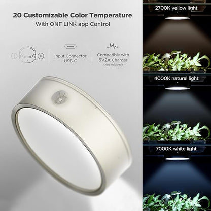 ONF Mist O+ App Controlled Via Bluetooth Magnetic Full Spectrum Grow Light, Colorfull LED Indoor