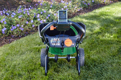 Scotts Elite Spreader for Grass Seed, Weed and Feed, Fertilizer, Salt and Ice Melt, Durable Push