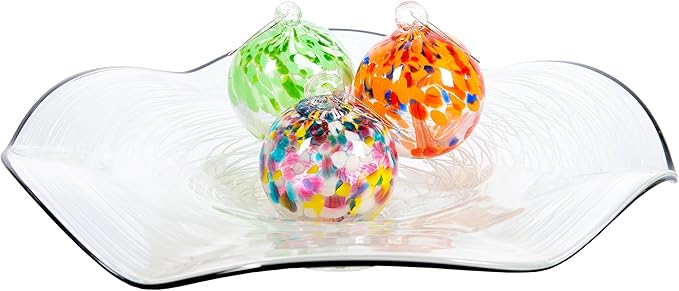 Dale Tiffany Hand Blown Glass, 4" Diameter Aura, Tree of Life Collection, Witch Globe Hanging