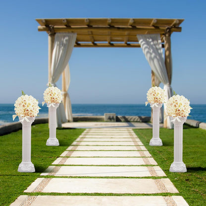 Roman Column Pedestal, Plastic White Columns for Weddings Indoor/Outdoor Roman Pillar Stand for