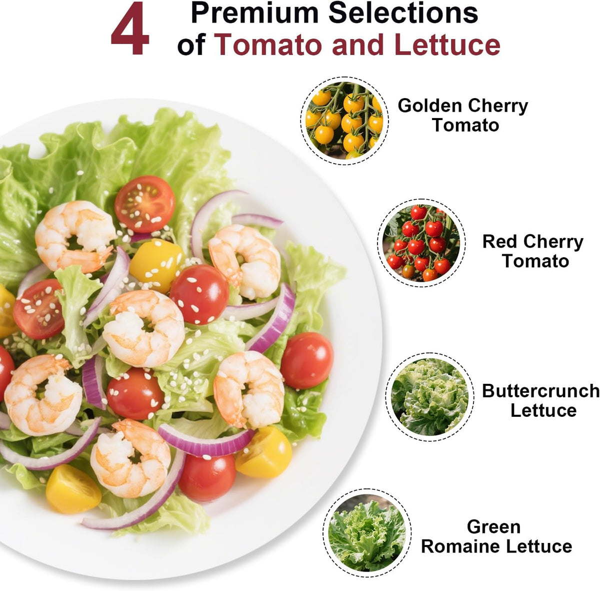 Spring Mix Salad Seed Pod Kit for AeroGarden, idoo, Ahopegarden, MUFGA with Red Cherry Tomato
