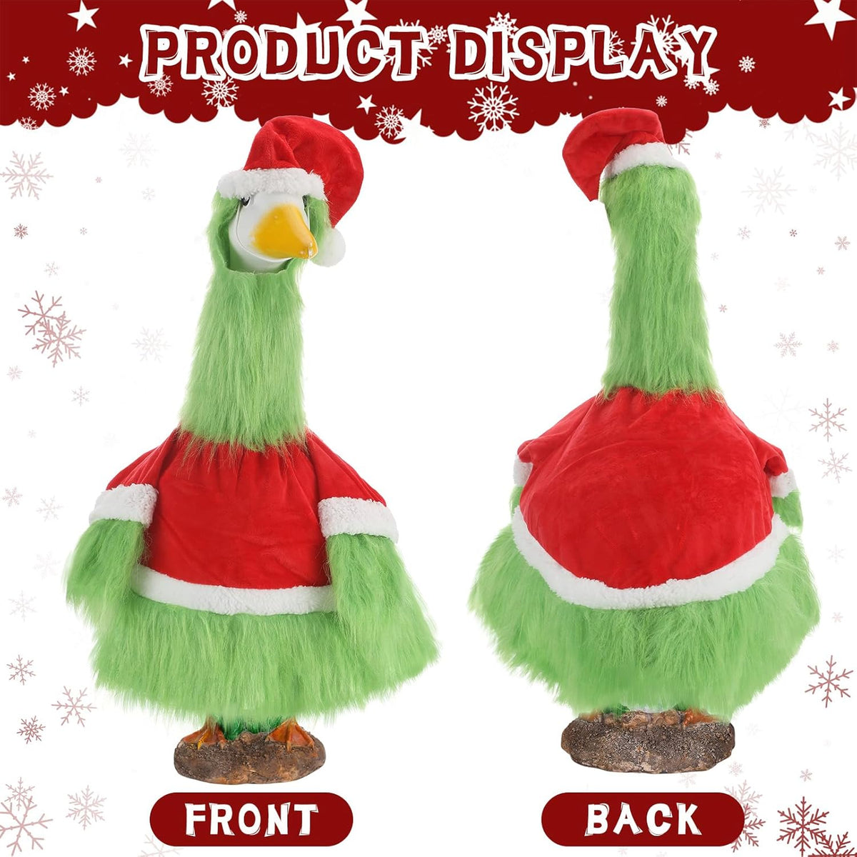 Cozypower Christmas Porch Goose Outfits Clothes for Plastic 23'' Cement Goose Duck Lawn Yard