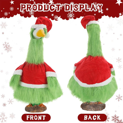 Cozypower Christmas Porch Goose Outfits Clothes for Plastic 23'' Cement Goose Duck Lawn Yard