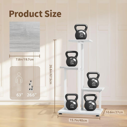 LASZOLA White 4 Tiered Wood Plant Stand Indoor for Large Heavy Duty Planter, Sturdy Multi Level