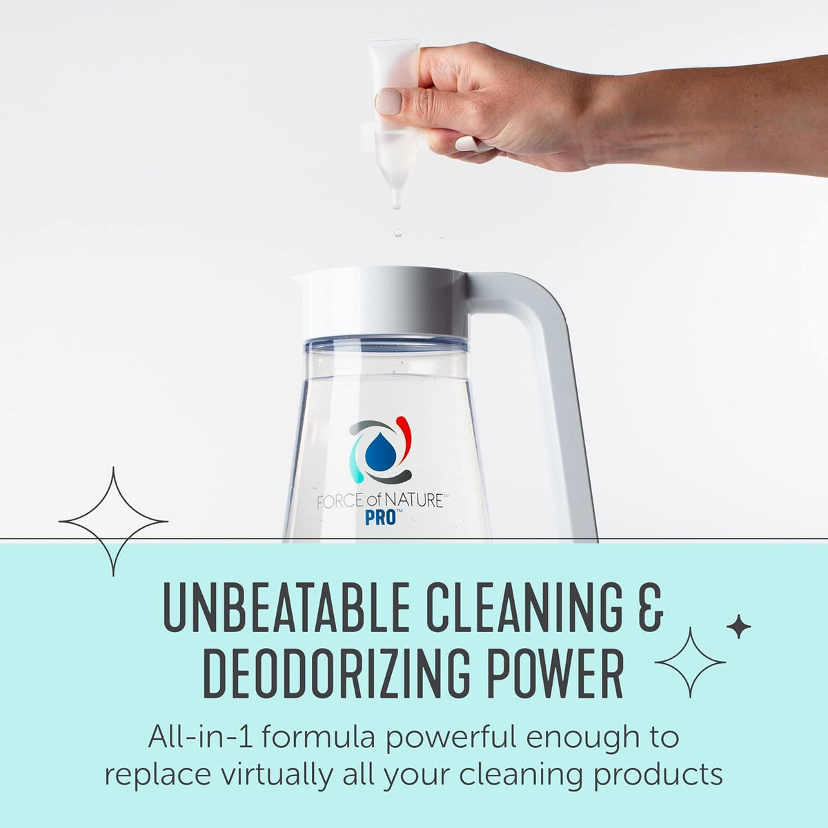 Force of Nature Multi-Purpose Cleaner, Disinfectant & Deodorizer | Kills 99.9% of Germs (Pro Kit