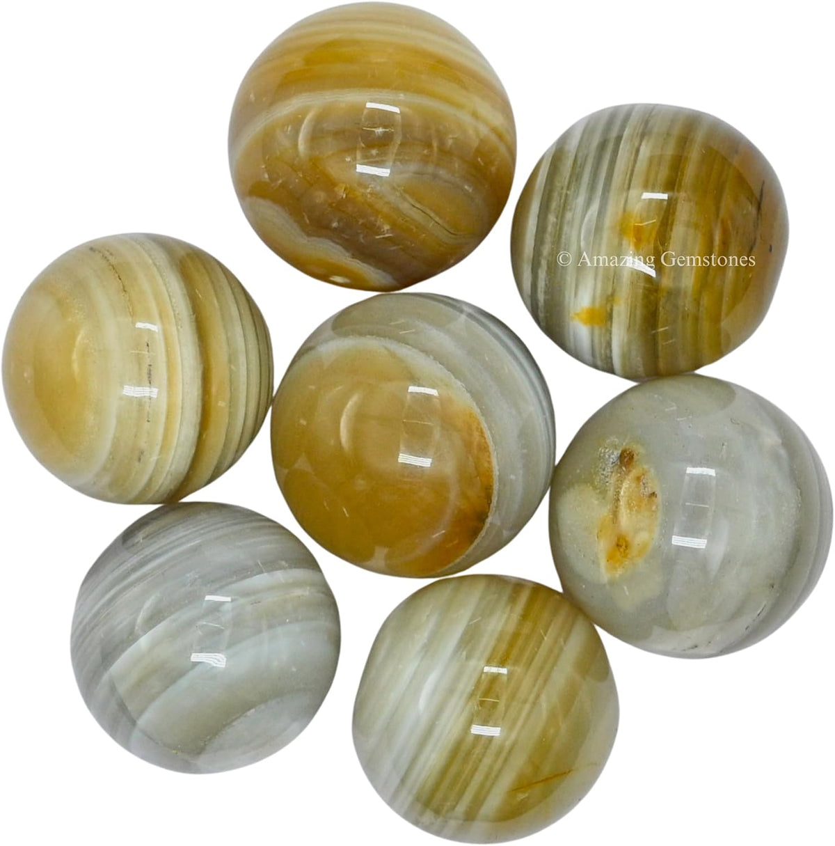 Amazing Gemstone Lace Agate Crystal Ball - 1" Inches Crystal Sphere Meditation Balls for Witchcraft