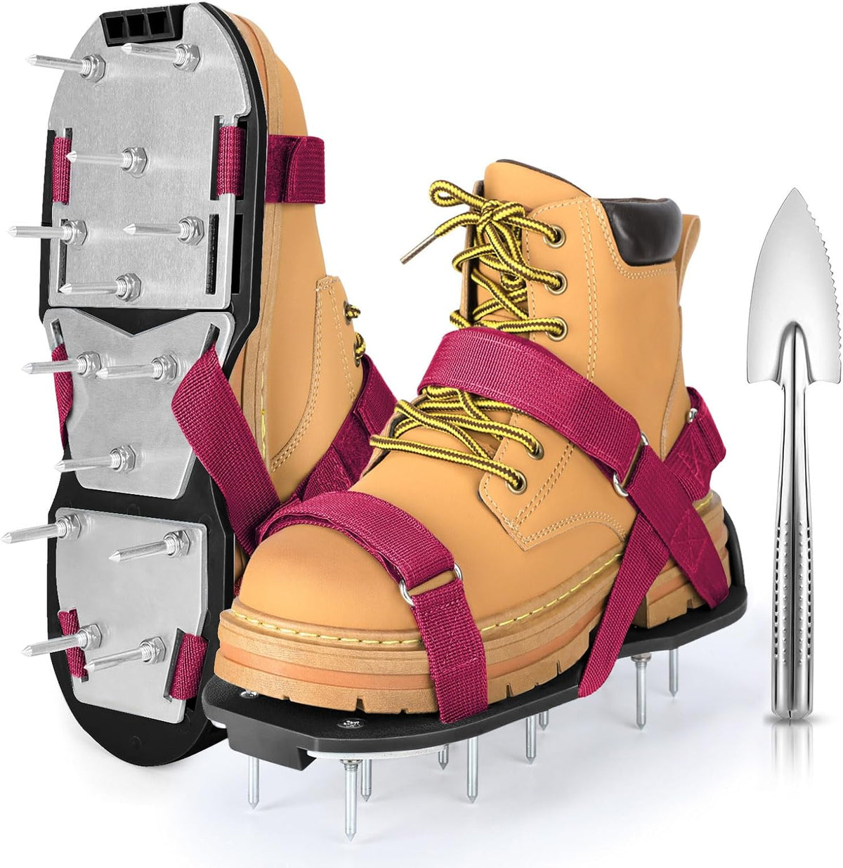 Lawn Aerator Shoes for Grass - Pre-Assembled Grass Aerator Shoes for Lawn - Soil Yard Aerator Tool