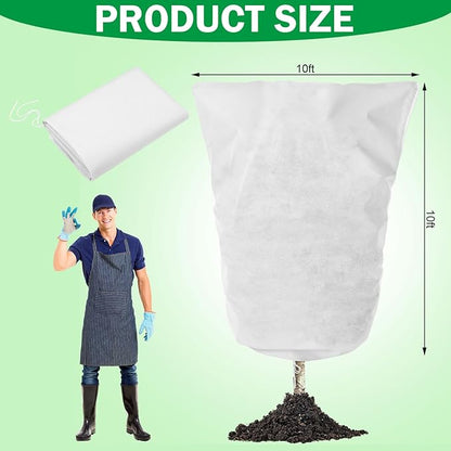 Plant Covers Freeze Protection 10 x 10 ft Extra Large Frost Cloth Plant Covers with Zipper
