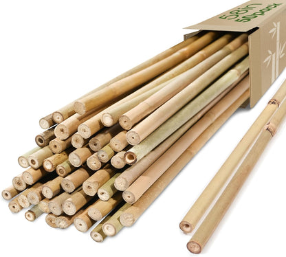 Bamboo Stakes for Plants, 50 Pack Bamboo Stakes 5 Feet(58in, Approx 5FT), Natural Garden Stakes for