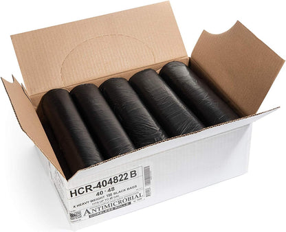 Aluf Plastics High Density Trash Bags, 45 Gallon, 150 Count, 22 Micron (eq), 40" x 48", Black, for