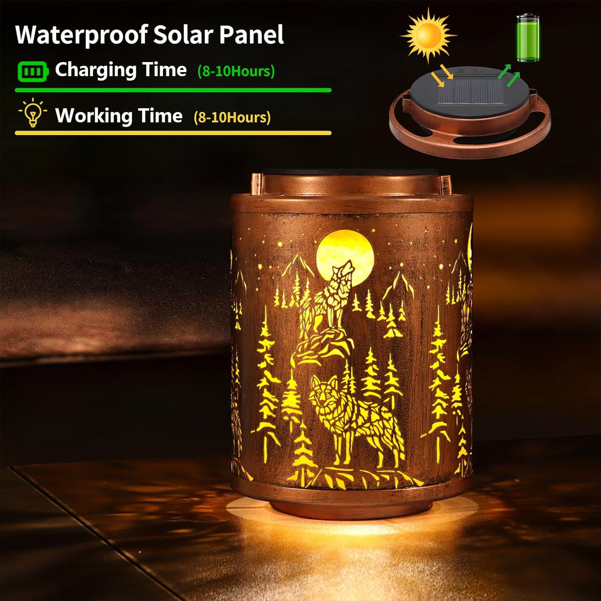 Solar Lanterns Garden Decor Birthday Gifts for Women Mon Grandma Metal Hanging Solar Lights