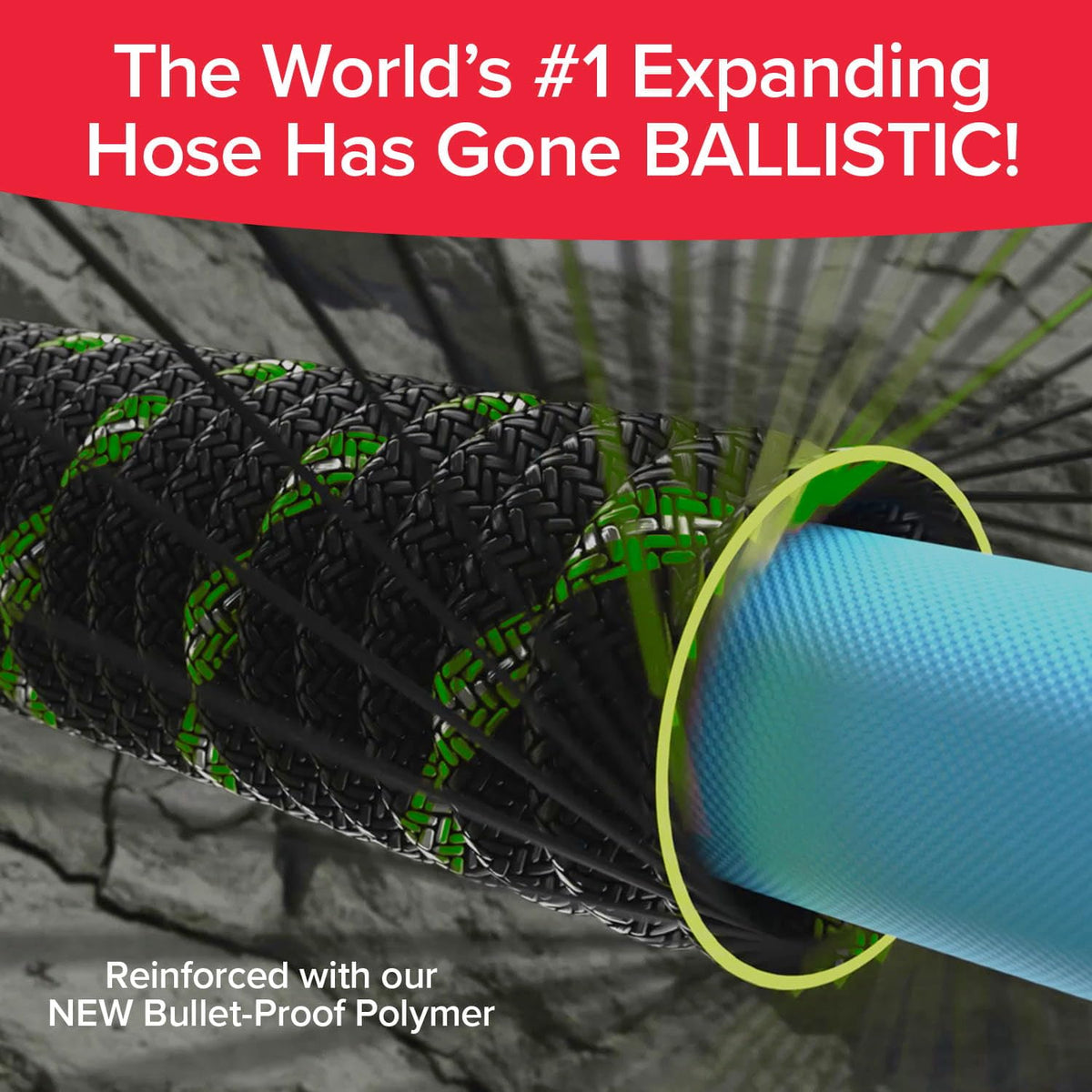 Pocket Hose Ballistic Double UV Edition 50 FT Expandable Garden Hose w/Pocket Pivot Swivel