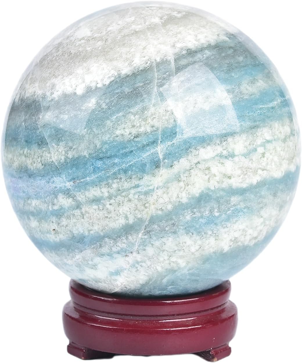 JIC Gem Natural Large Healing Crystal Sphere Ball Trolleite Crystal Decorative Ball Chakra