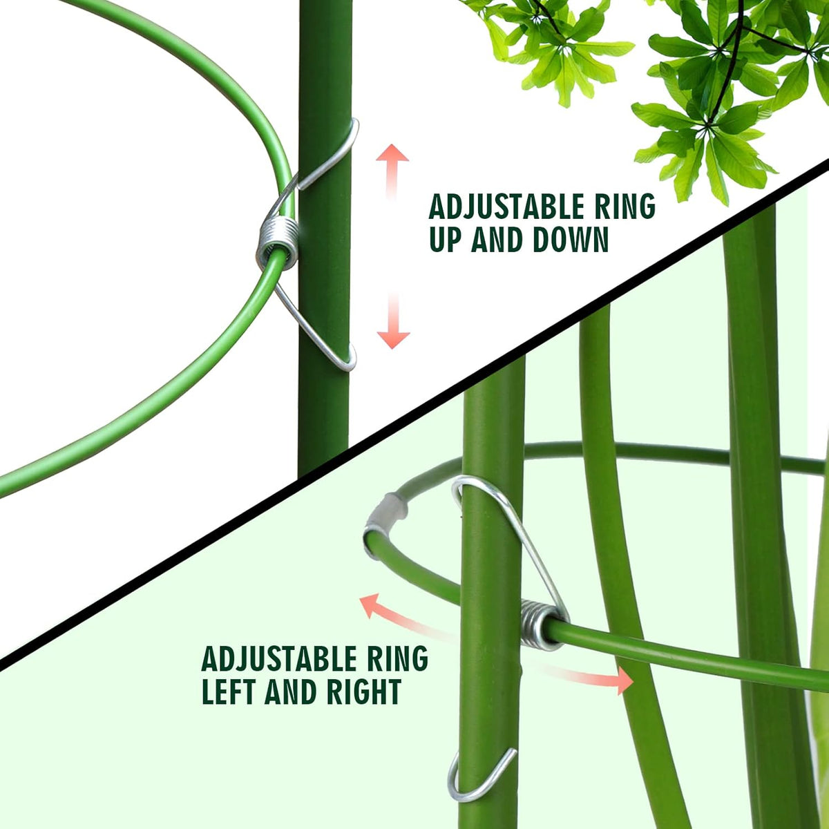 LEOBRO Tomato Cage, 2 PCS Plant Support Cage Rust Resistant Garden Ring Stake Plant Support for