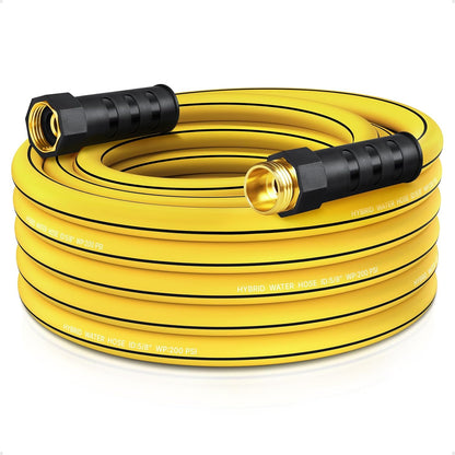 Heavy Duty Garden Hose 25ft x 5/8", NON-EXPANDABLE Flexible Water Hose for Outside, Kink Resistant