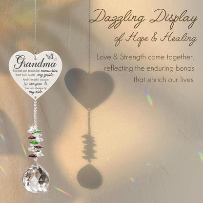 Grandma in Heaven Memorial Crystal Suncatcher Gifts,Sympathy Gifts for Loss of Grandma,Hanging
